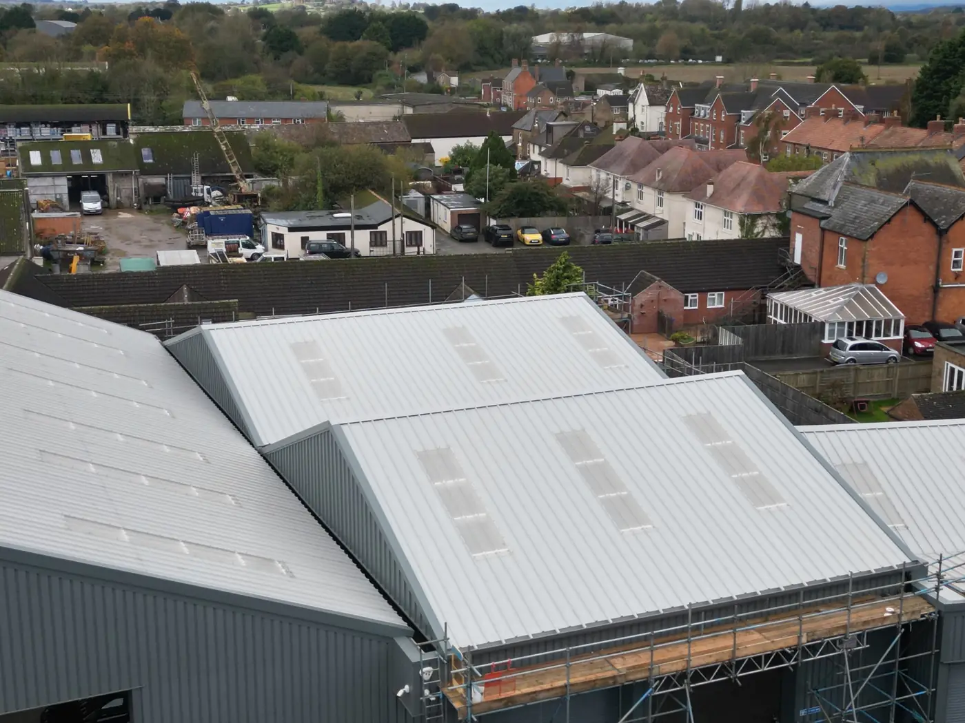 Dual pitch roofs after replacement
