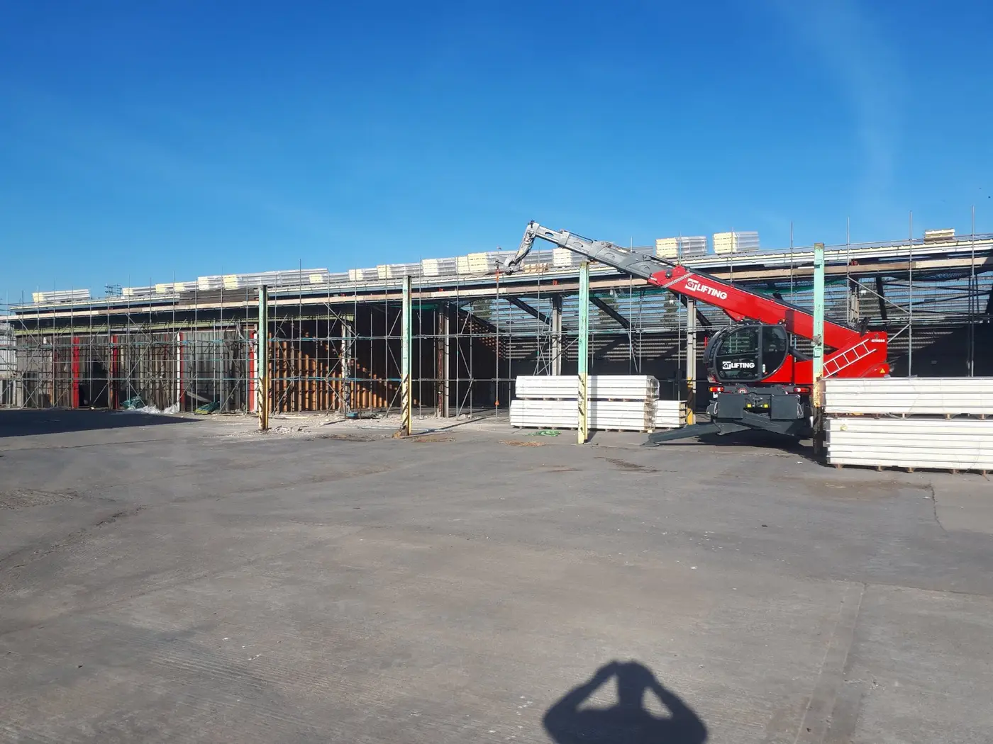 Composite panels craned into position