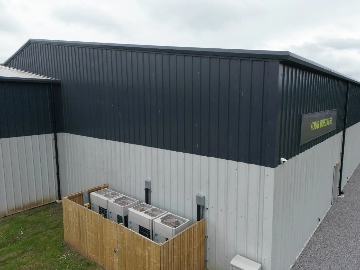 Split colour scheme on the completed elevations
