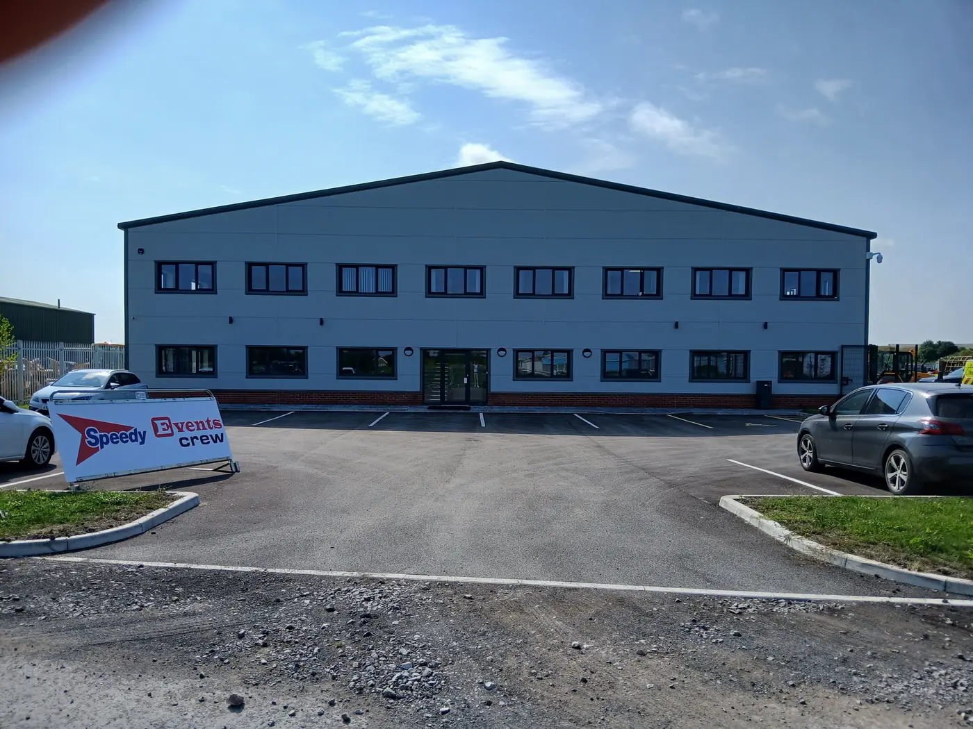 Front elevation of the completed offices