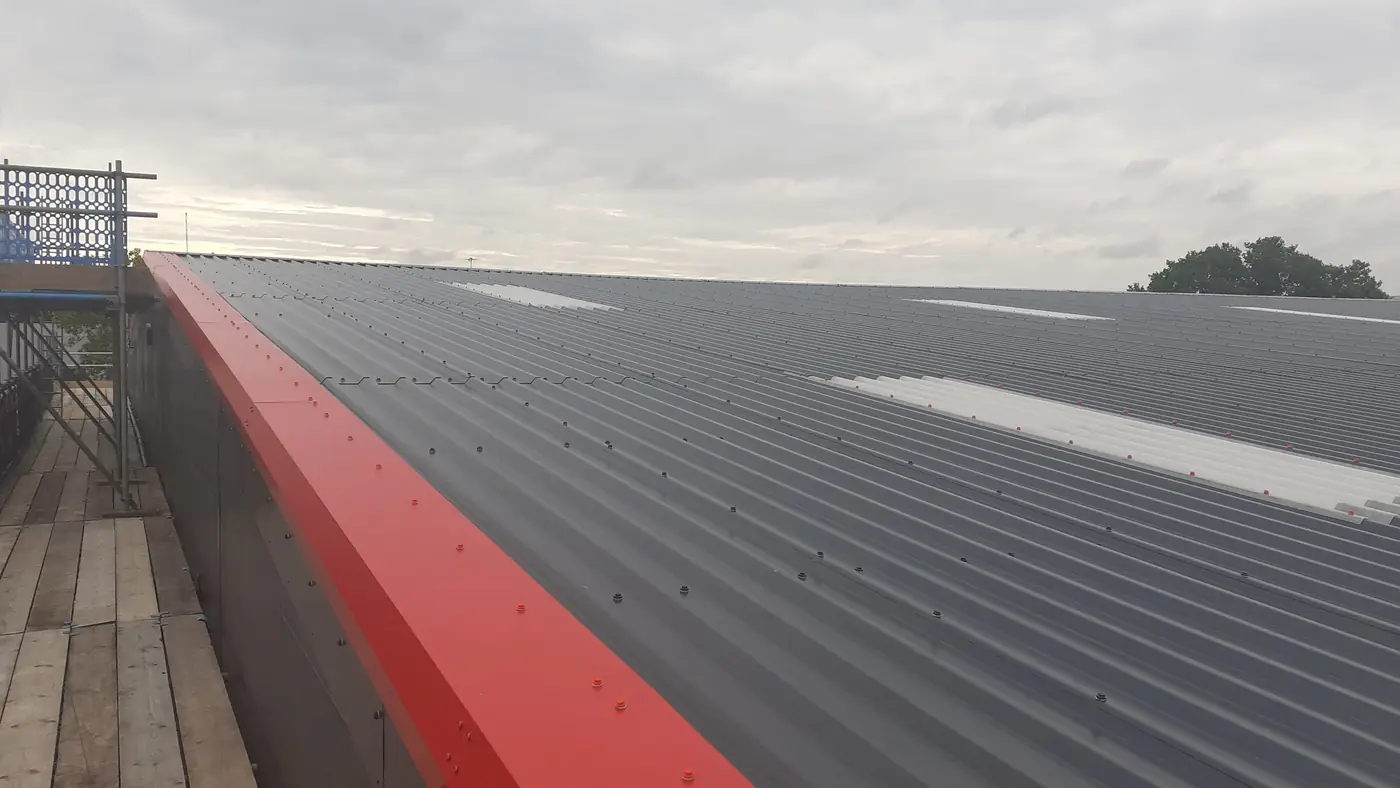 Completed roof with new eaves trim