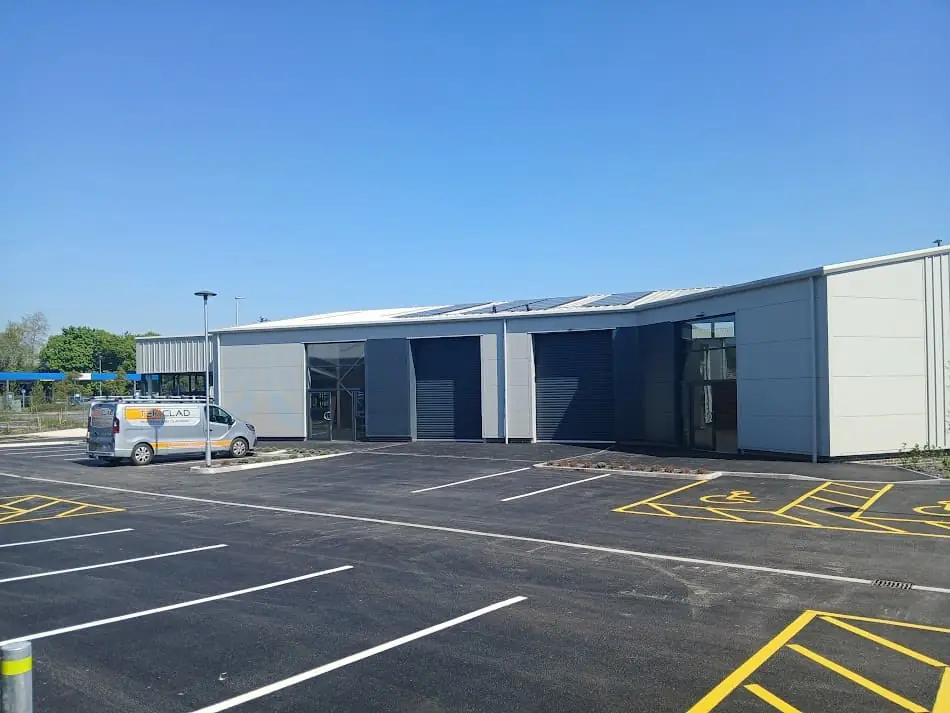 Completed retail building elevations