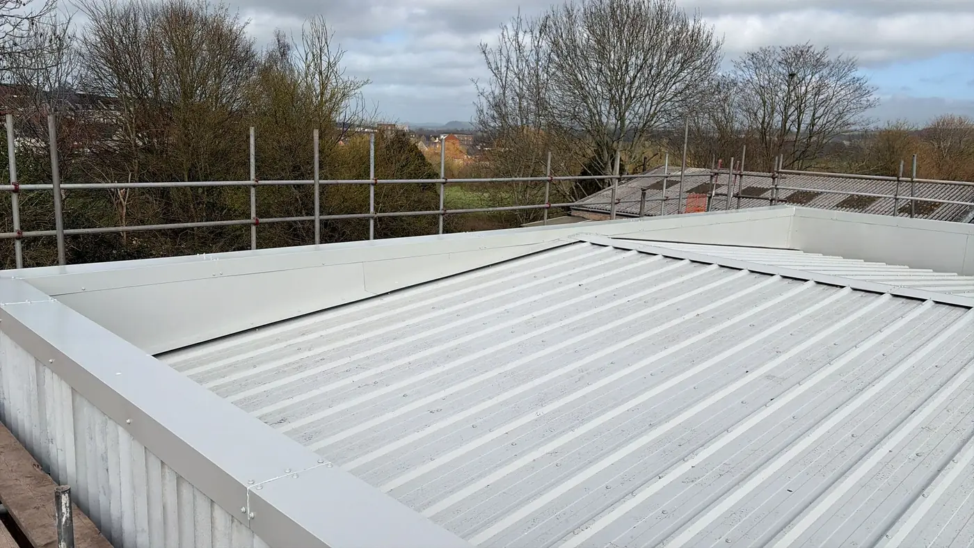 Completed roof edge and capping detail